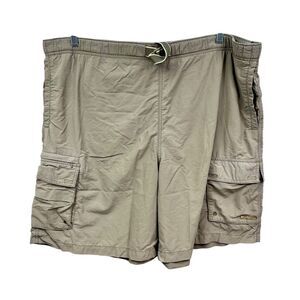 Columbia Mens Utility Cargo Shorts Belted Vertex Brief Lined Hiking‎ Taupe Sz XL
